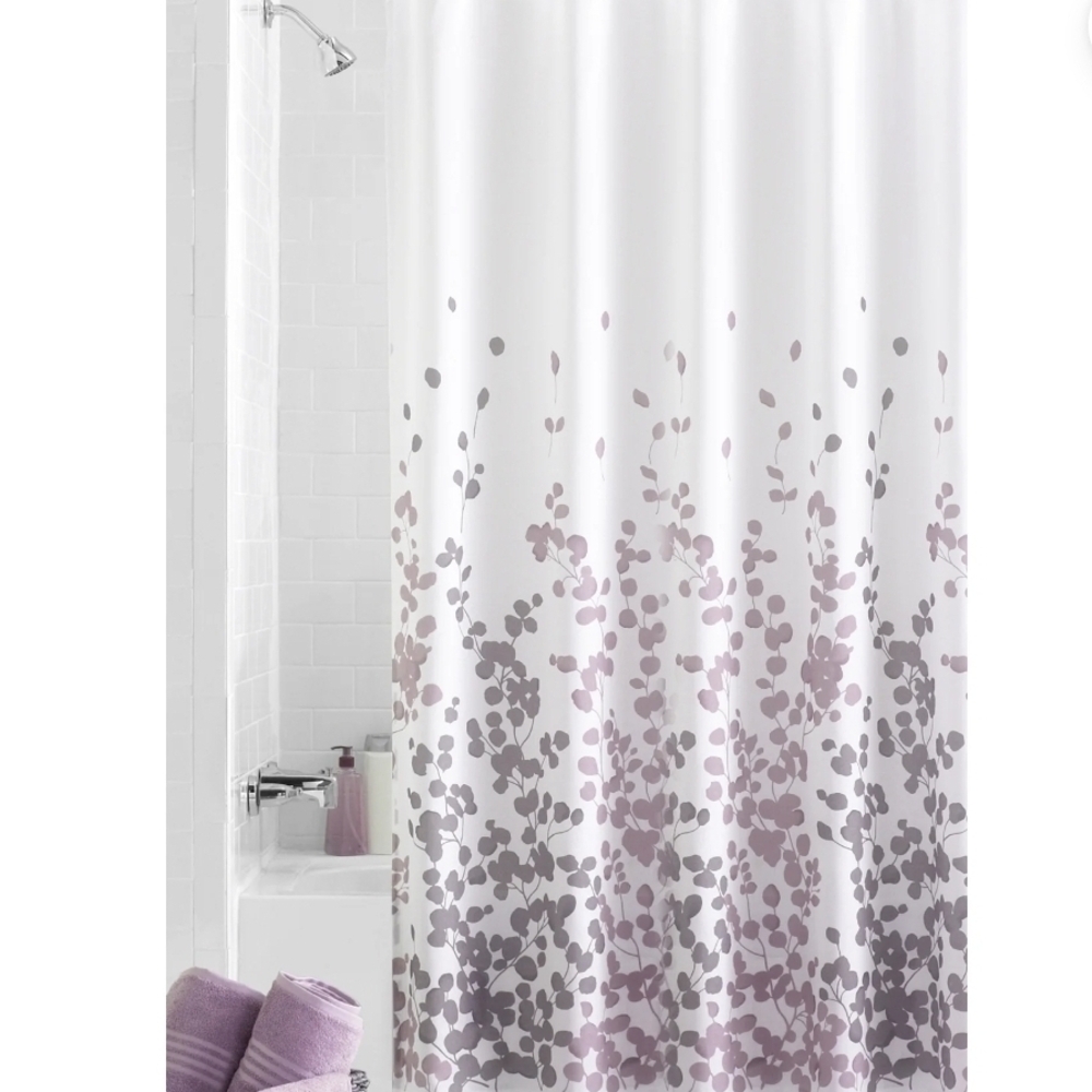 Elegant Purple Floral Shower Curtain - Picture 3 of 5